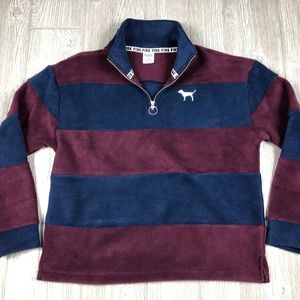 VS Pink Polar Fleece Pullover Half Zip Size Medium